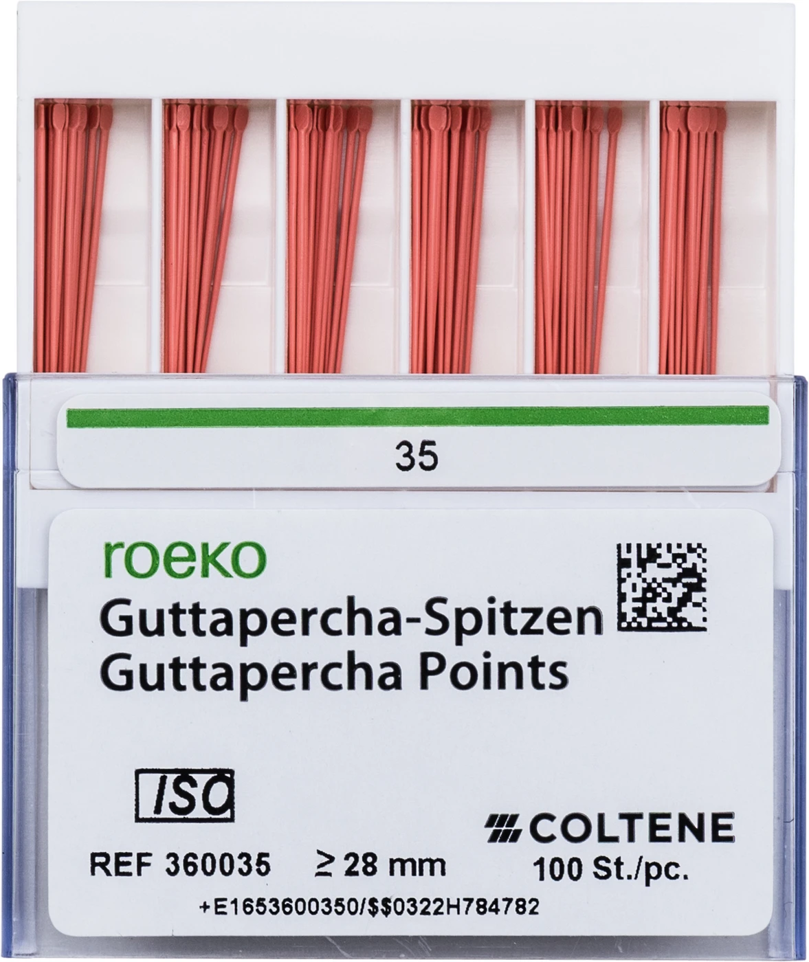 roeko Guttapercha Spitzen Packung 100 Stück ISO 035