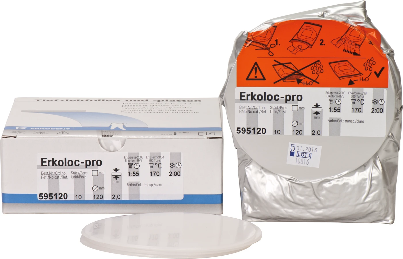 Erkoloc-pro Packung 10 Stück Ø 120 mm, Stärke 2 mm