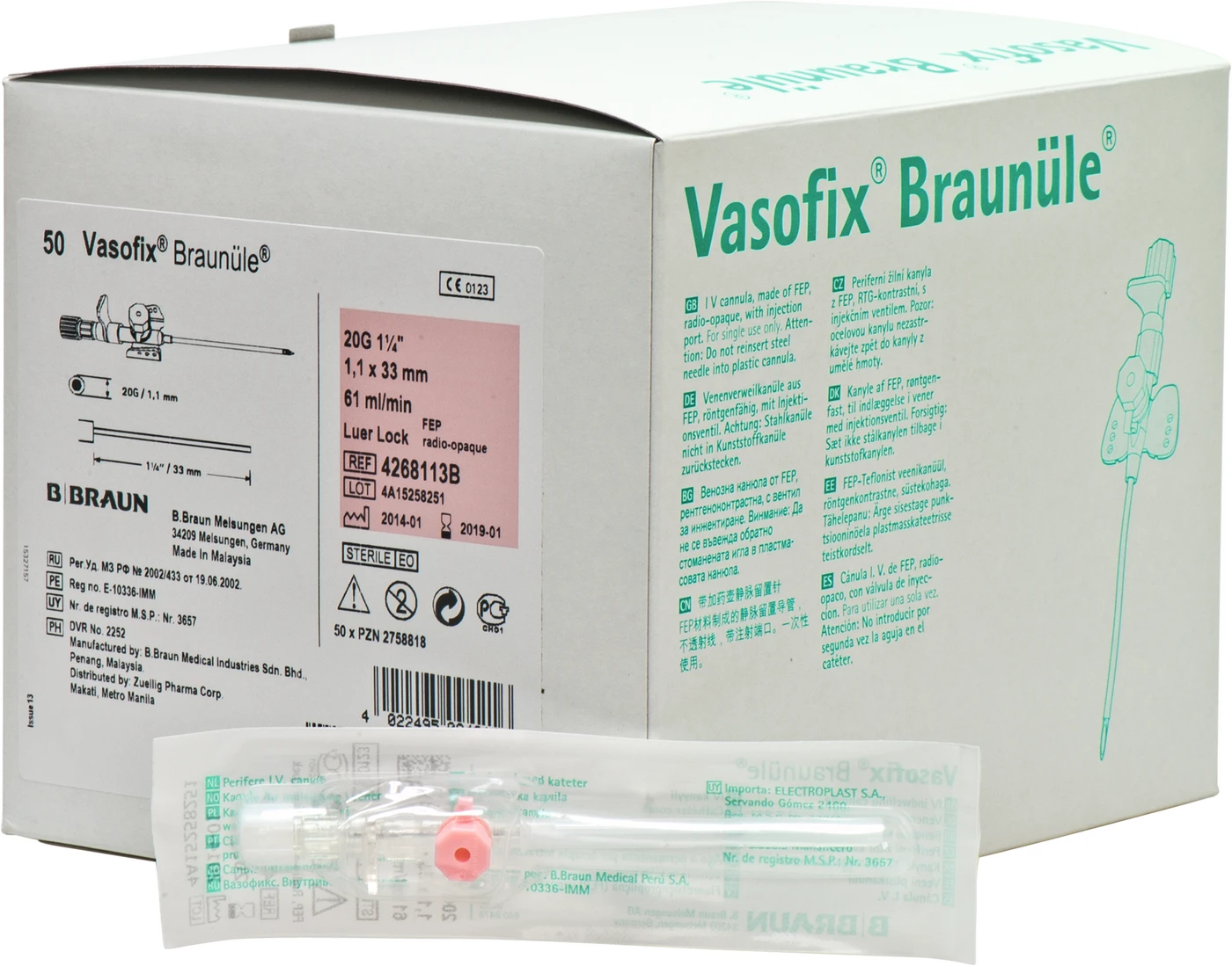 Vasofix® Braunüle® Packung 50 Stück rosa, G 20, 1,1 x 33 mm
