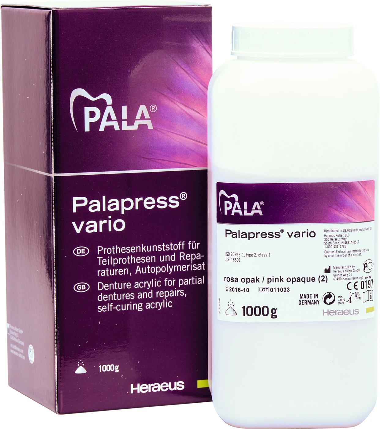 Palapress® vario Flasche 1 kg Pulver rosa opak