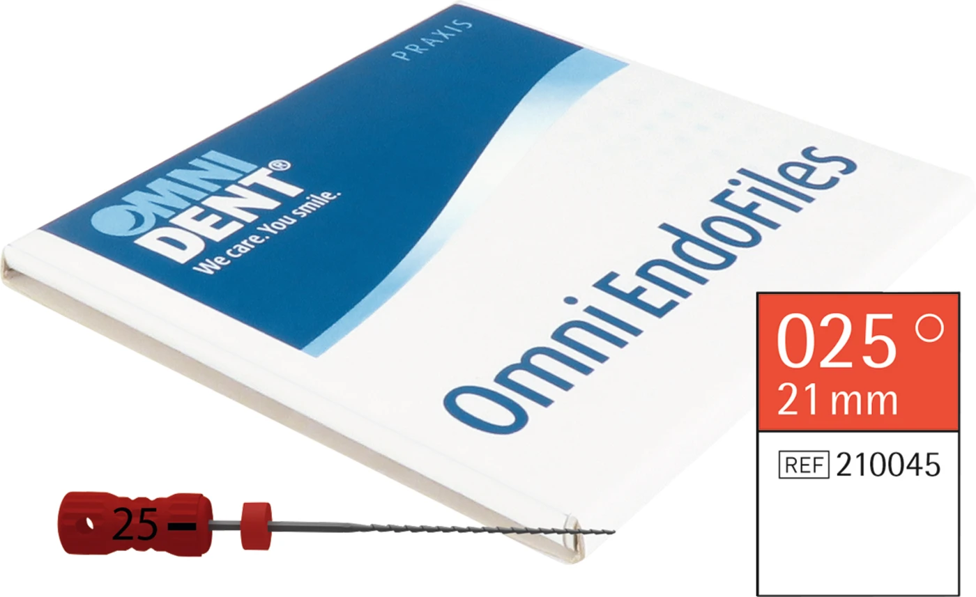 Omni Hedstroemfeilen steril Packung 6 Stück steril, 21 mm, ISO 025