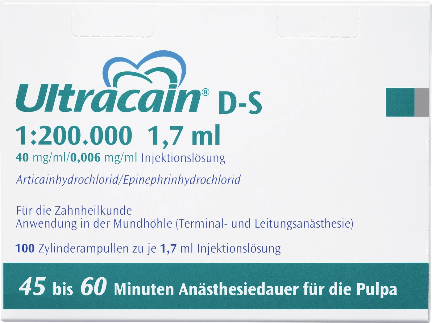 Ultracain® D-S 1:200.000 Packung 100 x 1,7 ml DS, 1:200.000