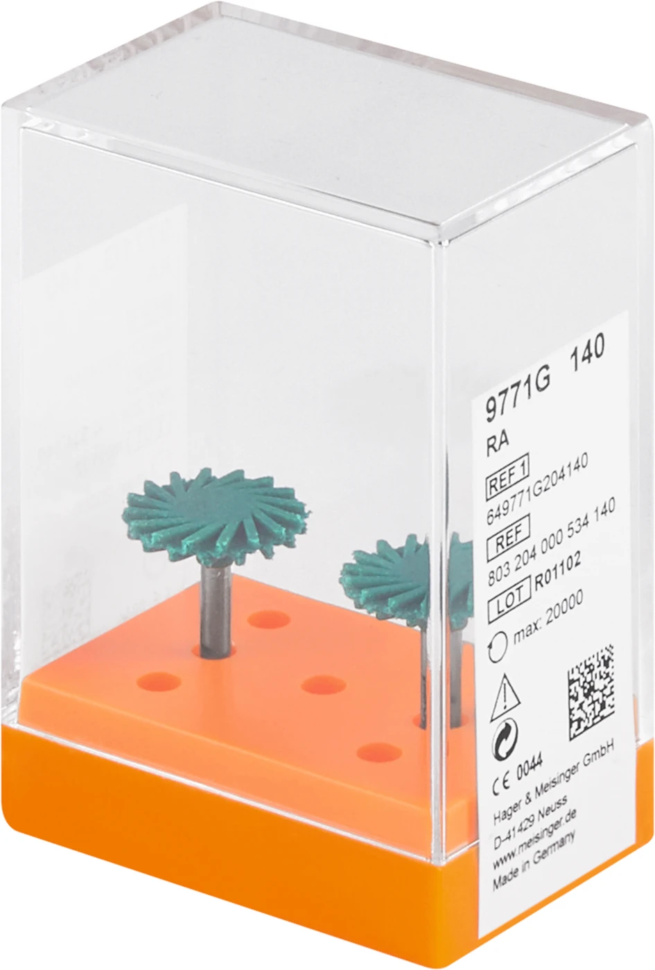 Diamantpolierer 9771 Packung 2 Stück grün grob, RA, Figur Twist, 1,6 mm, ISO 140