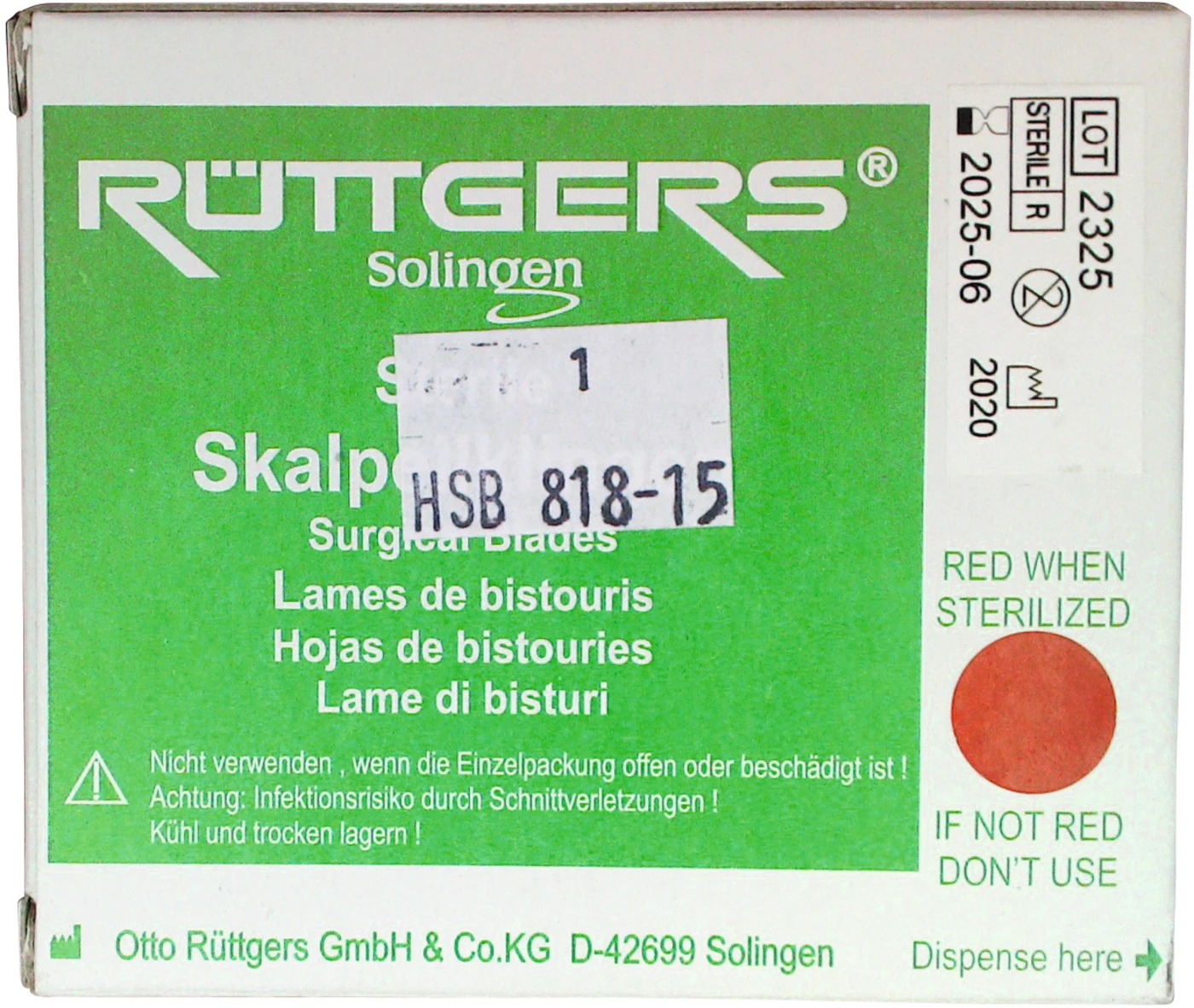 Skalpellklingen Packung 100 Stück Figur 15