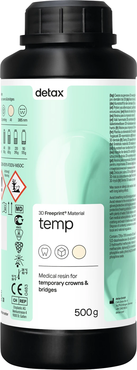 FREEPRINT® temp Flasche 500 g Kunststoff 385 nm, A2 FREEPRINT® temp Flasche 500 g Kunststoff 385 nm, A2