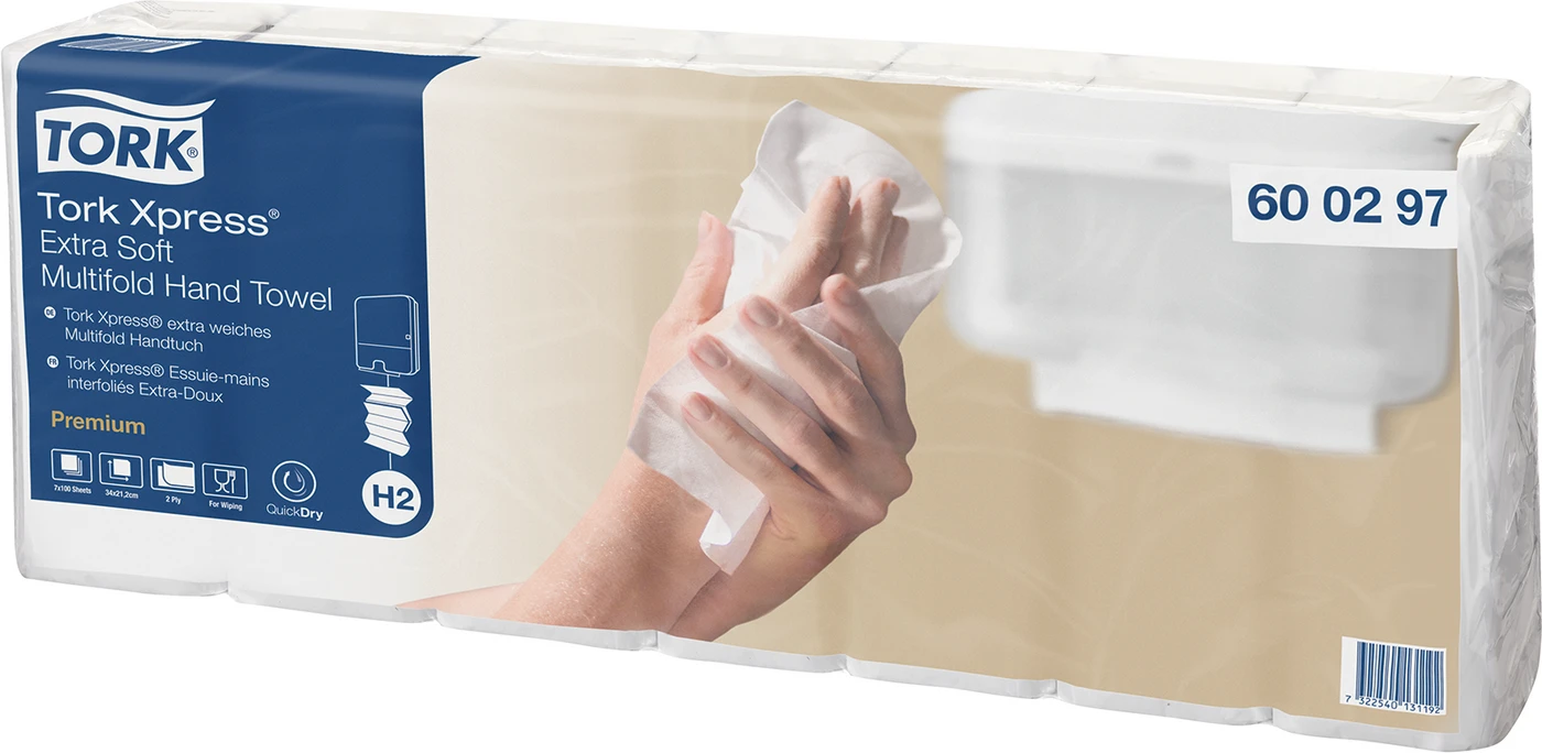 TORK® Xpress® extra weiche Multifold (Interfold) Handtücher H2 System Karton 3 x 7 x 100 Stück 21,2 x 34 cm