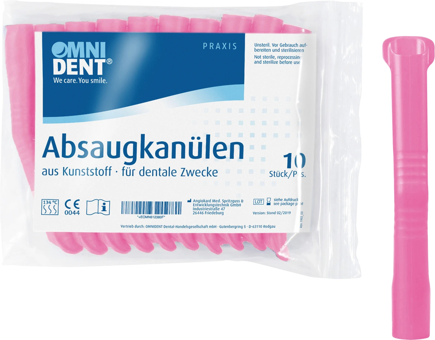 Omni Absaugkanülen Packung 10 Stück rosa