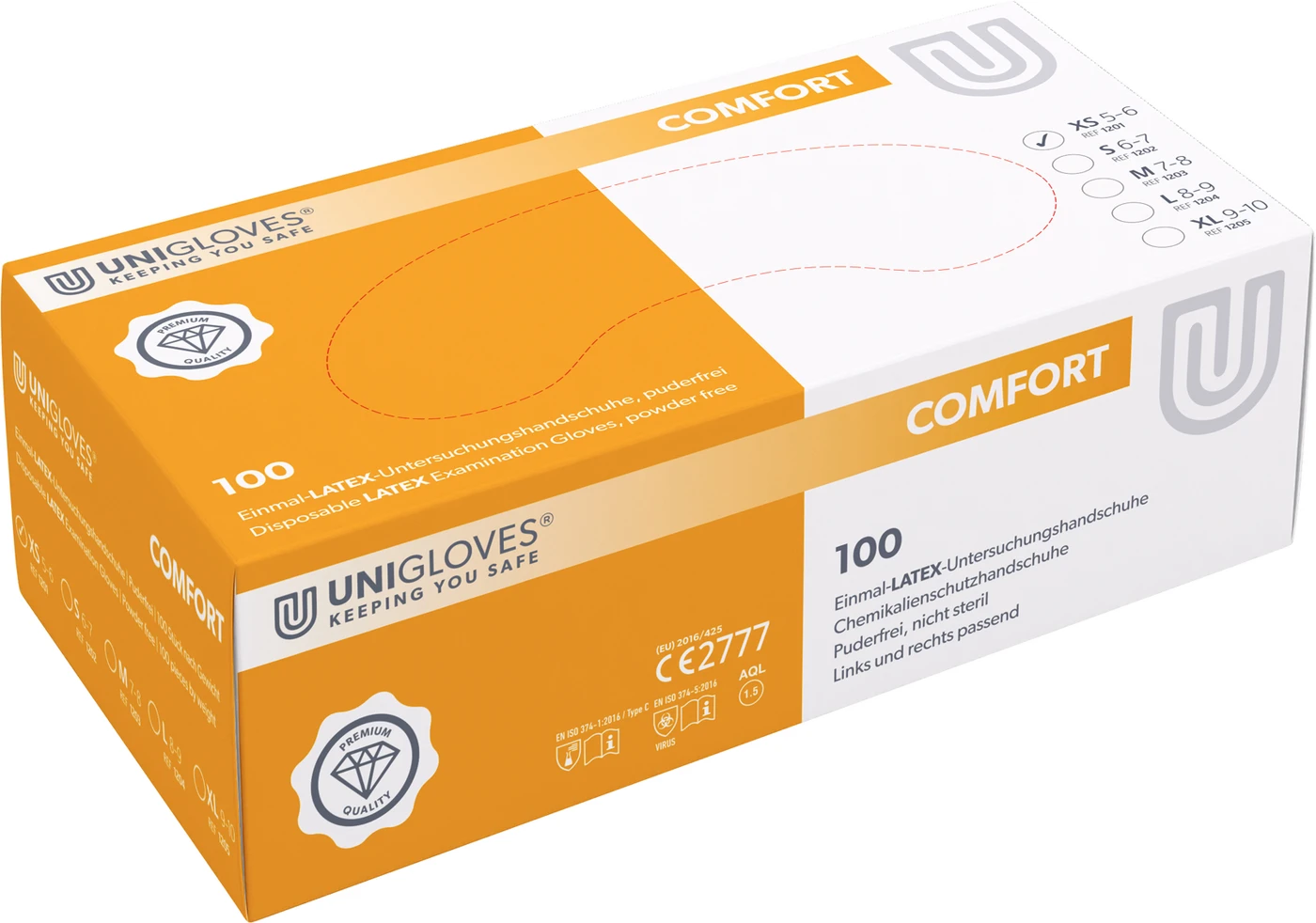 COMFORT® Packung 100 Stück puderfrei, weiß, XS COMFORT® Packung 100 Stück puderfrei, weiß, XS