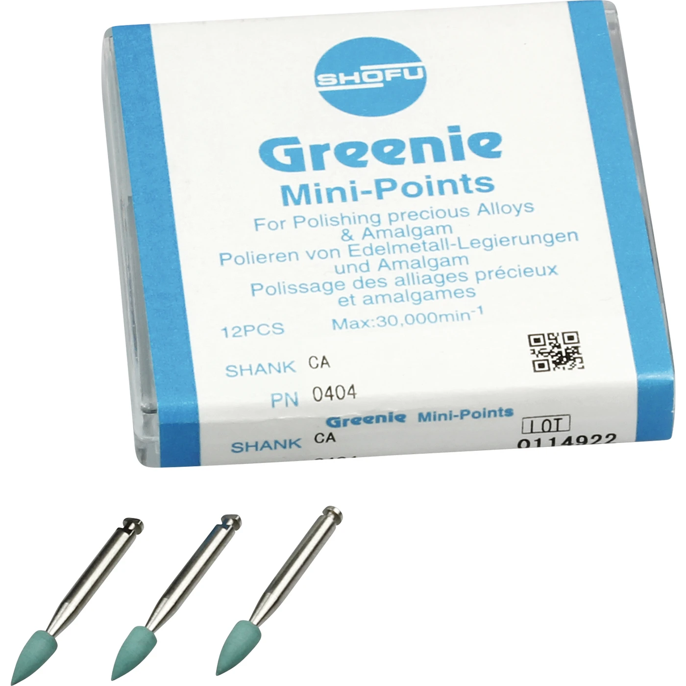 Silikonpolierer Packung 12 Stück grün, RA, Figur Minispitze, ISO 030