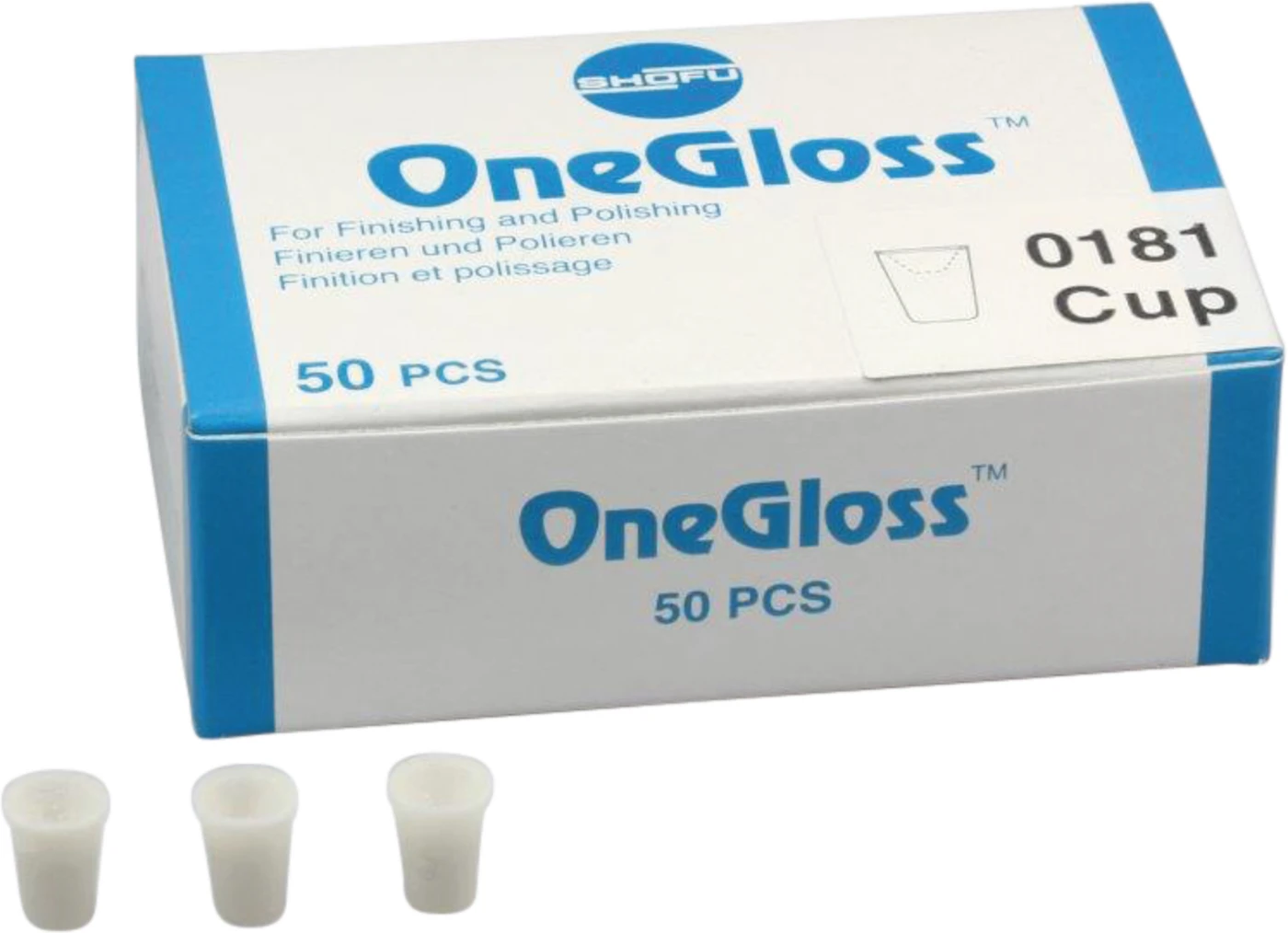 OneGloss™ / OneGloss™ PS + M Packung 50 Polierer Kelch, unmontiert, ISO 060