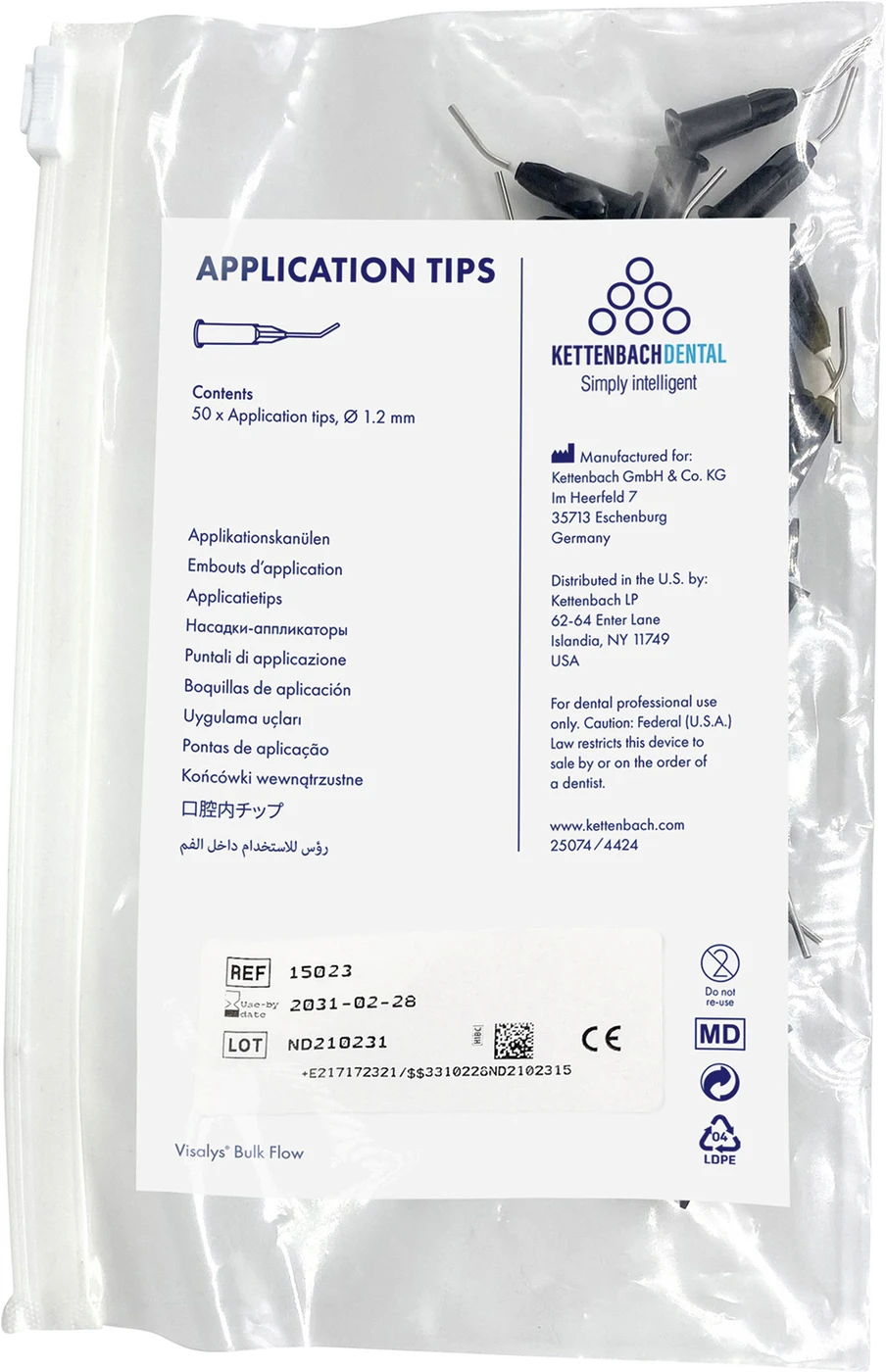 Visalys® Bulk Flow Application Tips Packung 50 Stück Ø 1,2 mm