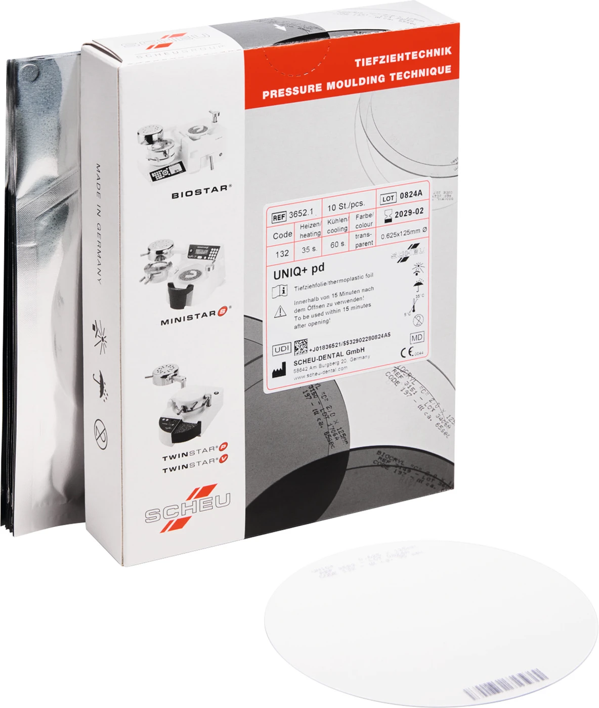 UNIQ+ pd Packung 10 Stück rund, Ø 125 mm, Stärke 0,625 mm UNIQ+ pd Packung 10 Stück rund, Ø 125 mm, Stärke 0,625 mm