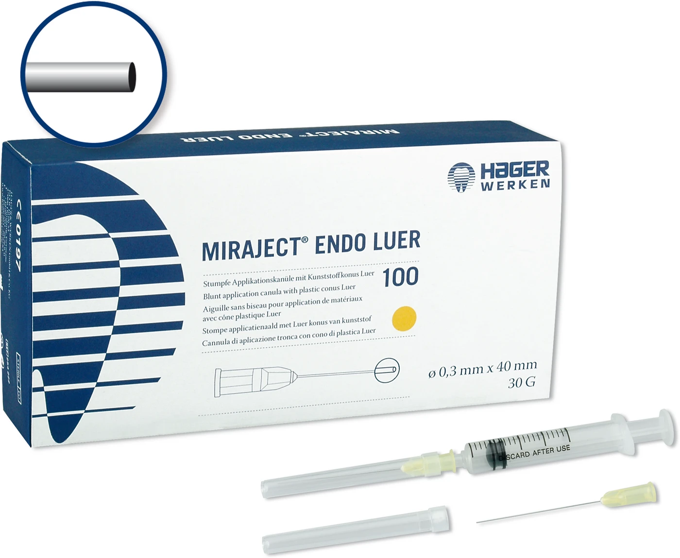 MIRAJECT® ENDO LUER  Packung 100 Stück, G30 &Oslash; 0,3 x 40 mm