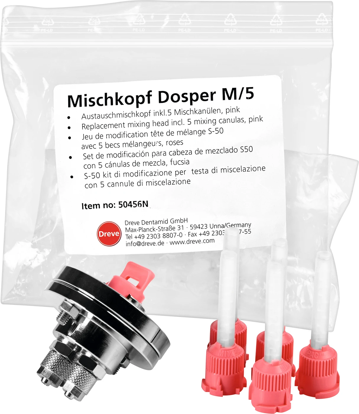 Mischkopf-Umrüstsatz S-50 Packung Mischkopf, 5 Mischkanülen