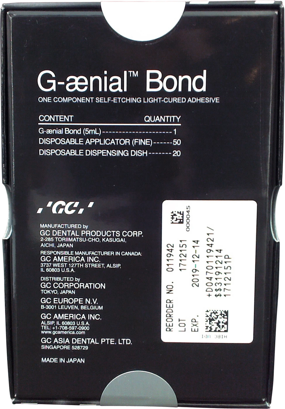 GC G-ænial Bond Kit 5 ml Flasche, 50 Einweg Applikatoren fein, 20 Einwegschalen