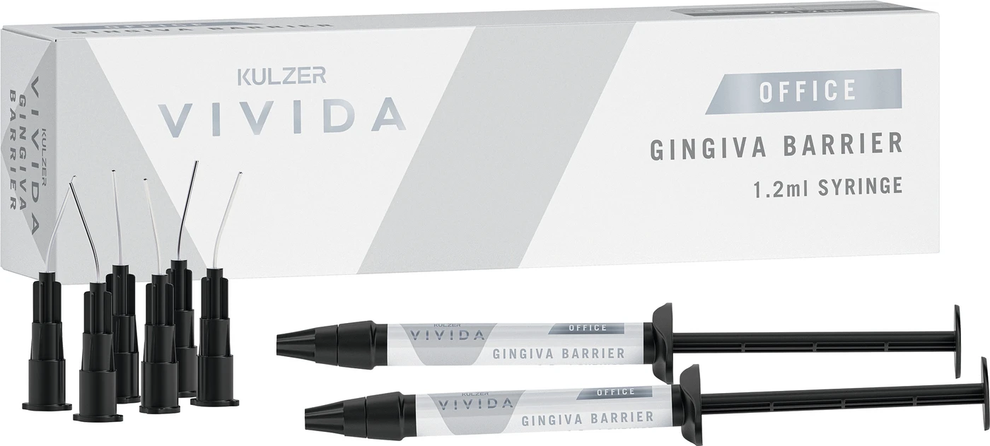Kulzer Vivida Office Gingiva Barrier Packung 2 x 1,2 ml Spritze, 6 Tips
