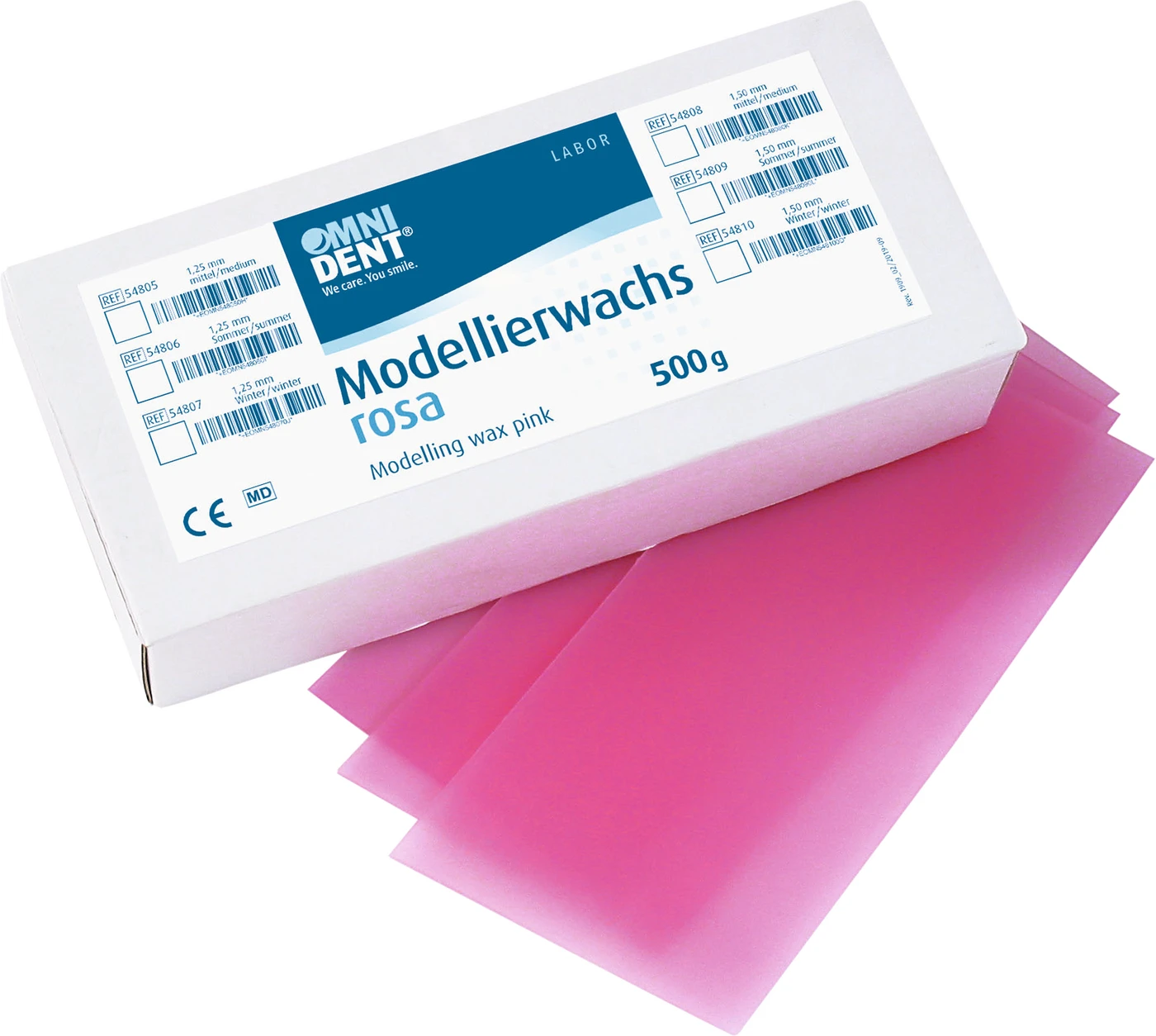 Modellierwachs rosa Packung 500 g mittel, 1,25 mm