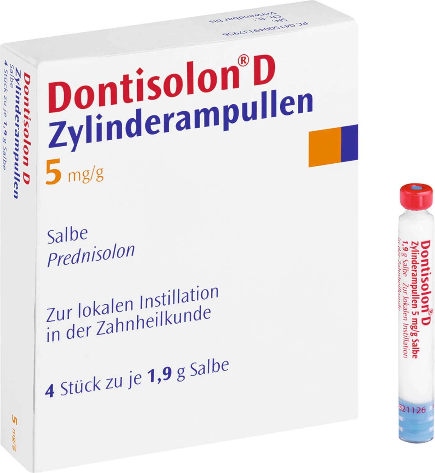 Dontisolon® D Packung 4 x 1,9 g Zylinderampulle Salbe