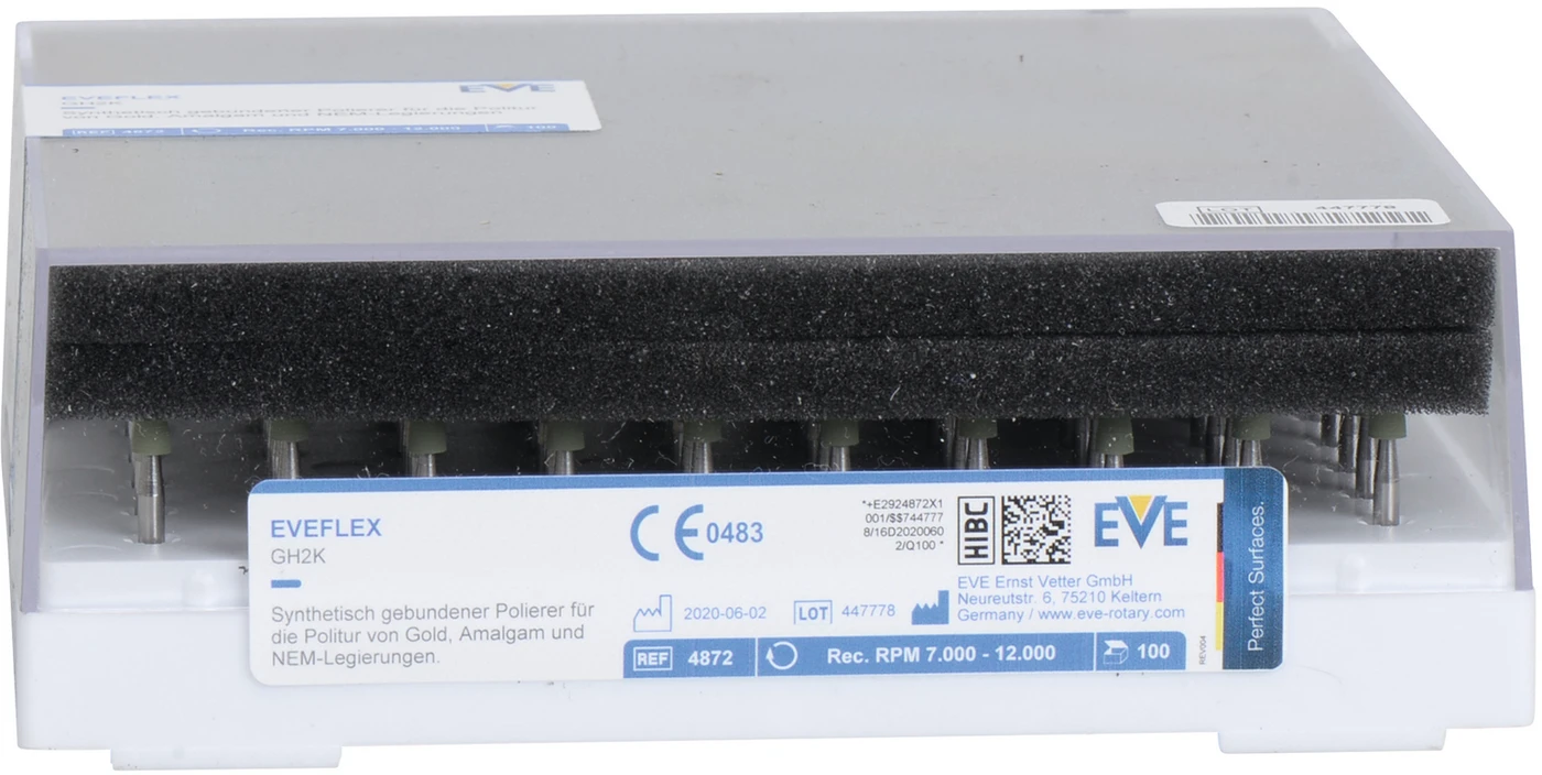 EVEFLEX Polierer Packung 100 Stück fein, grün, RA, Minispitze, GH2K