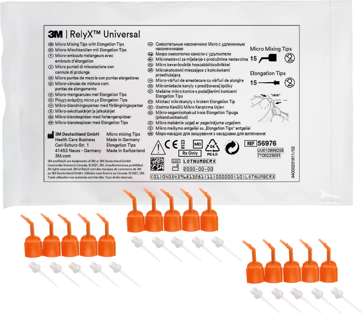 RelyX™ Universal Micro-Mischkanülen Packung 15 Stück mit Elongation Tips