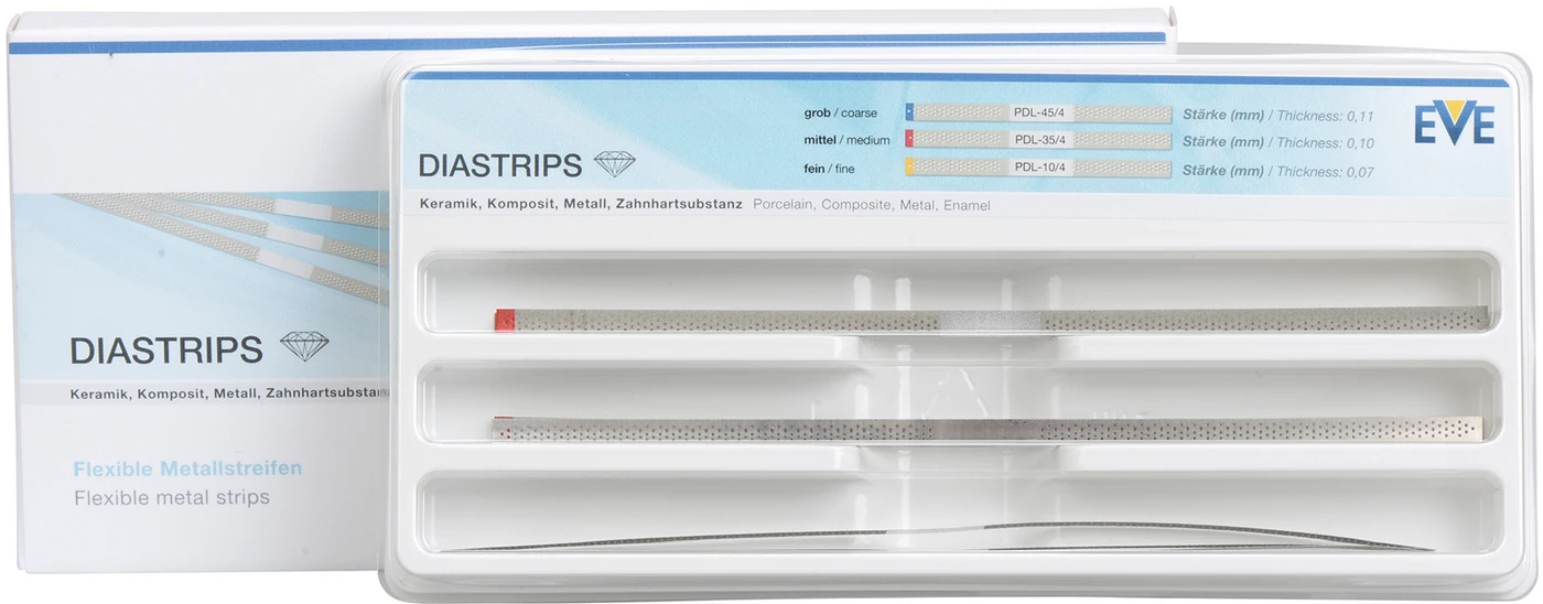 EVE DIASTRIPS Packung 9 Stück 4 x 150 mm, xfein 35 µm