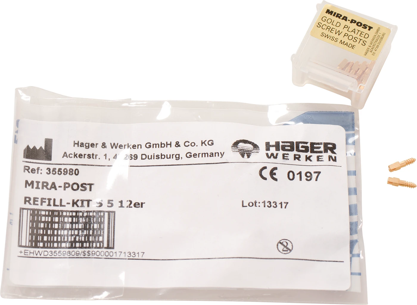 Mira-Post Nachfüllpackung 12 Stifte vergoldet Gr. 5, S
