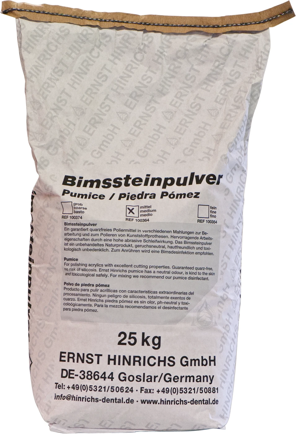 Bimssteinpulver Sack 25 kg mittel