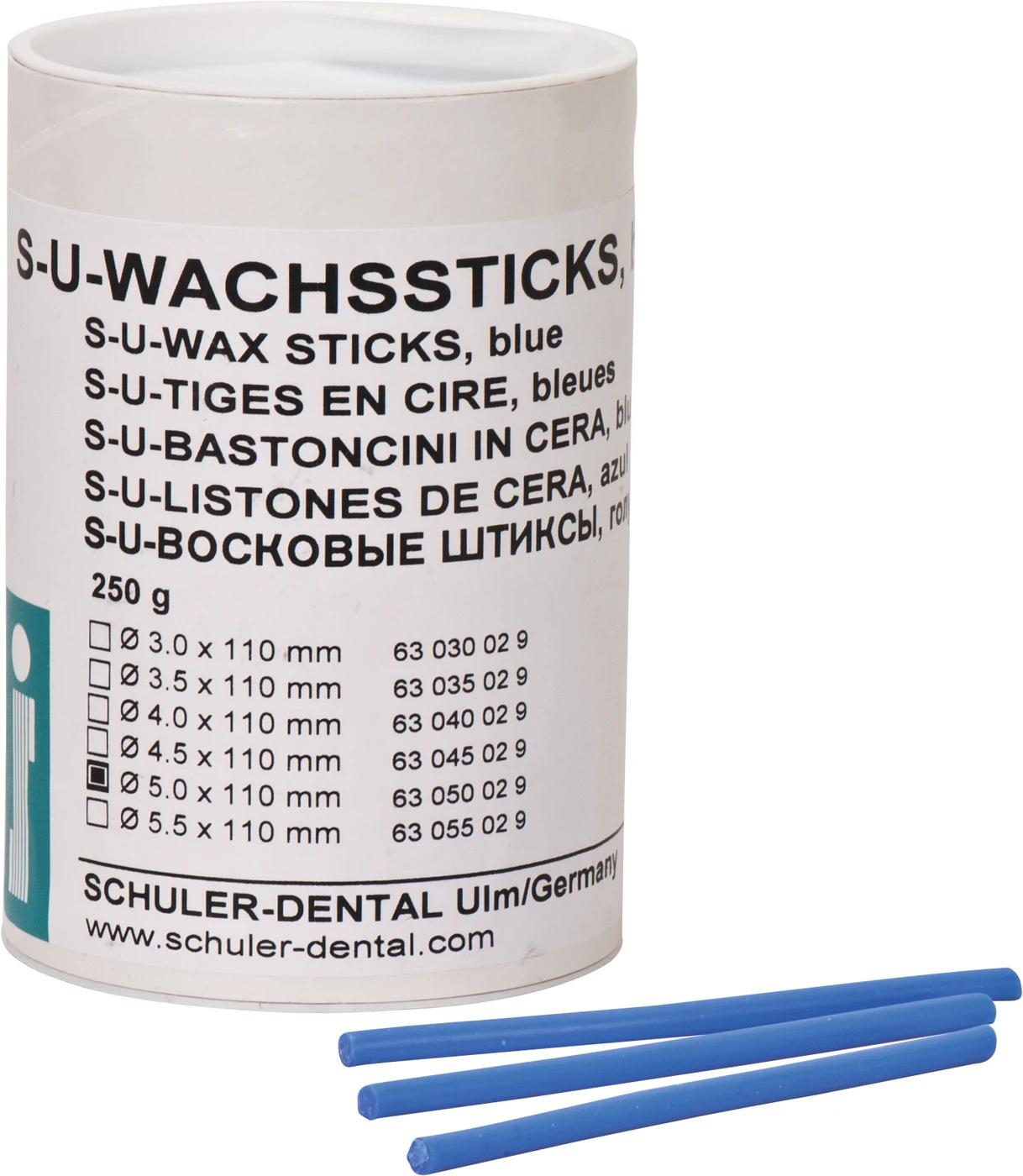 S-U-WACHSSTICKS Packung 250 g blau, Ø 5 mm