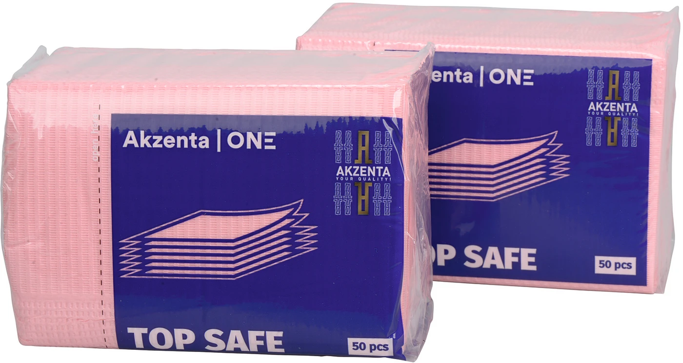 TOP SAFE Patientenservietten Karton 10 x 50 Stück pink, 33 x 45 cm, 2-lagig