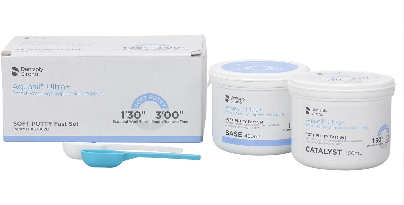 Aquasil® Ultra+ Packung 450 ml Katalysator, 450 ml Base, Soft Putty Fast Set, Zubehör