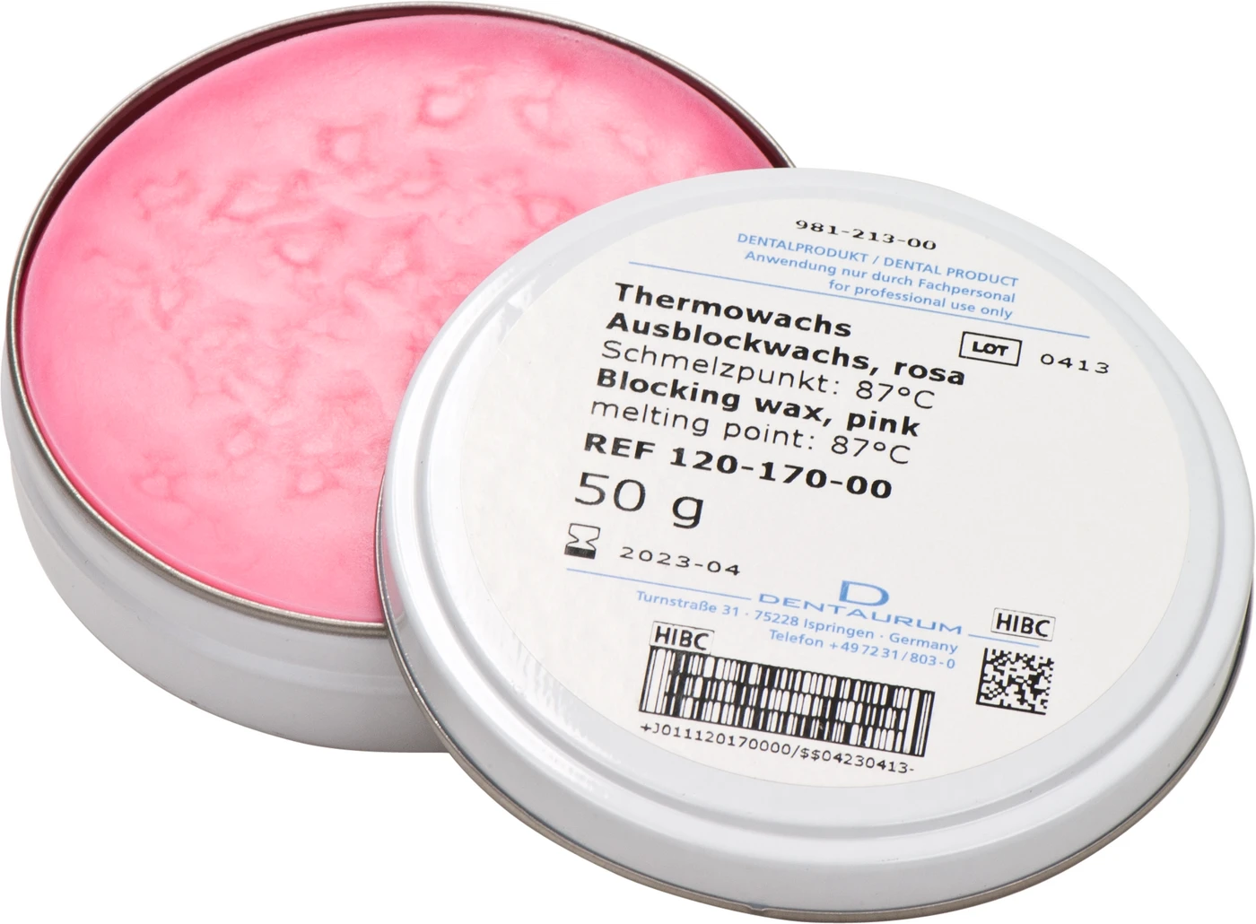 Thermowachs Dose 50 g rosa