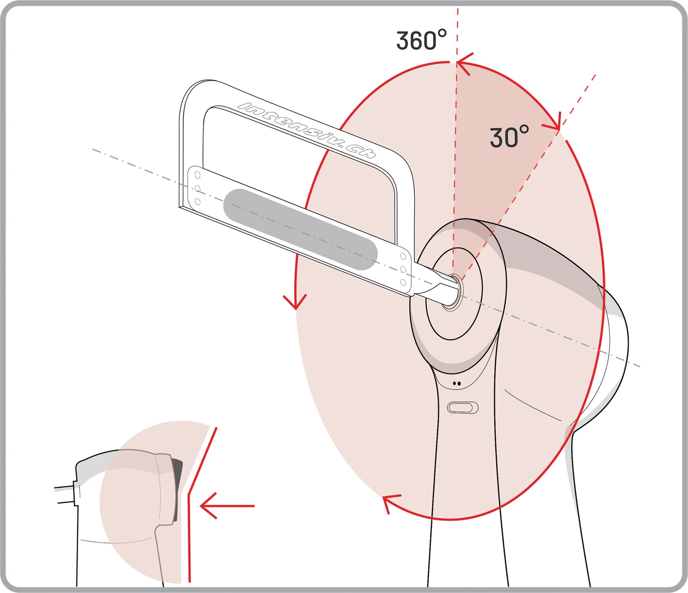 Intensiv Swingle Hub-Winkelstück Stück W&H Synea WG-69 A ohne Licht