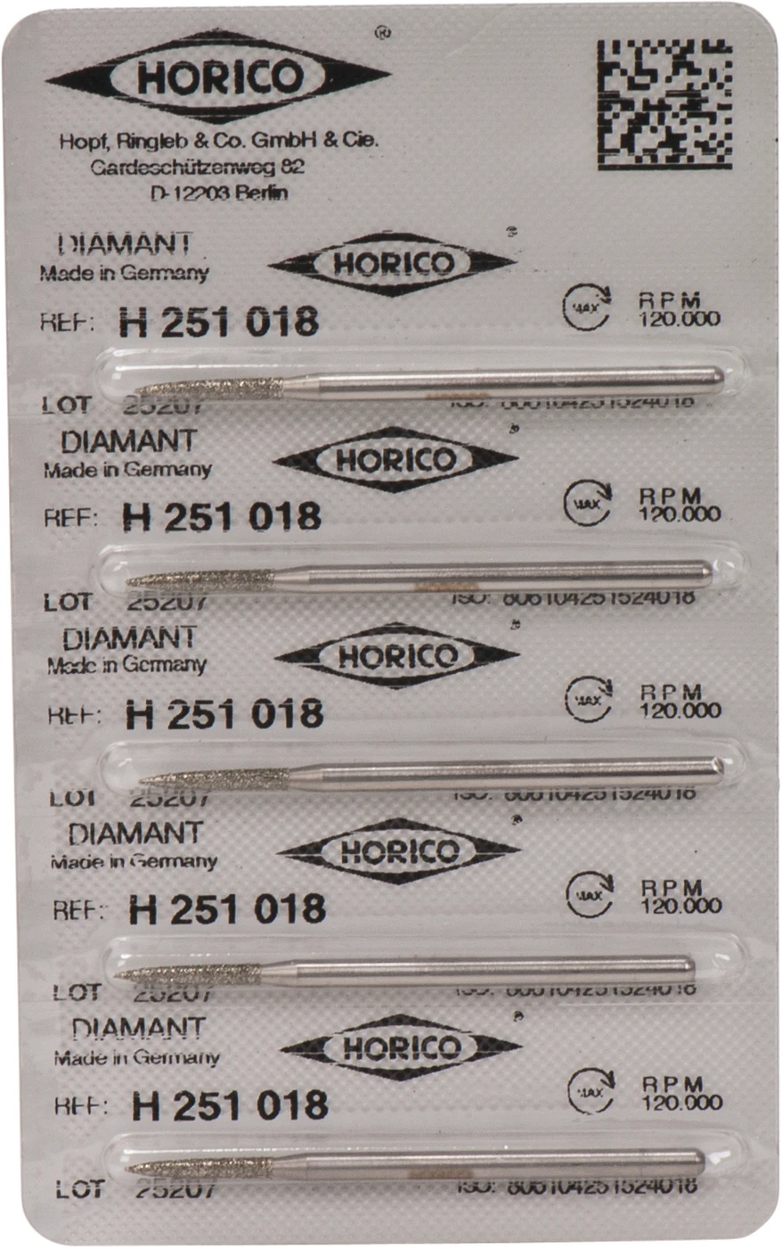 Diamantschleifer H 251 Packung 5 Stück HP, Figur 251, 11,5 mm, ISO 018