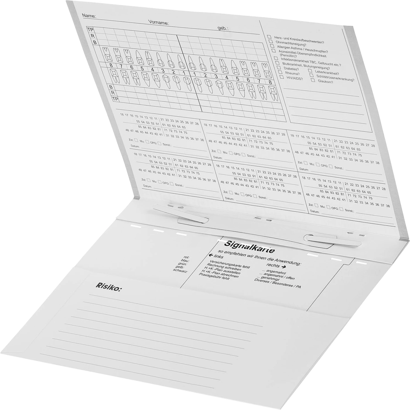 Karteimappen A5/D70 Packung 100 Stück weiß mit Heftzunge