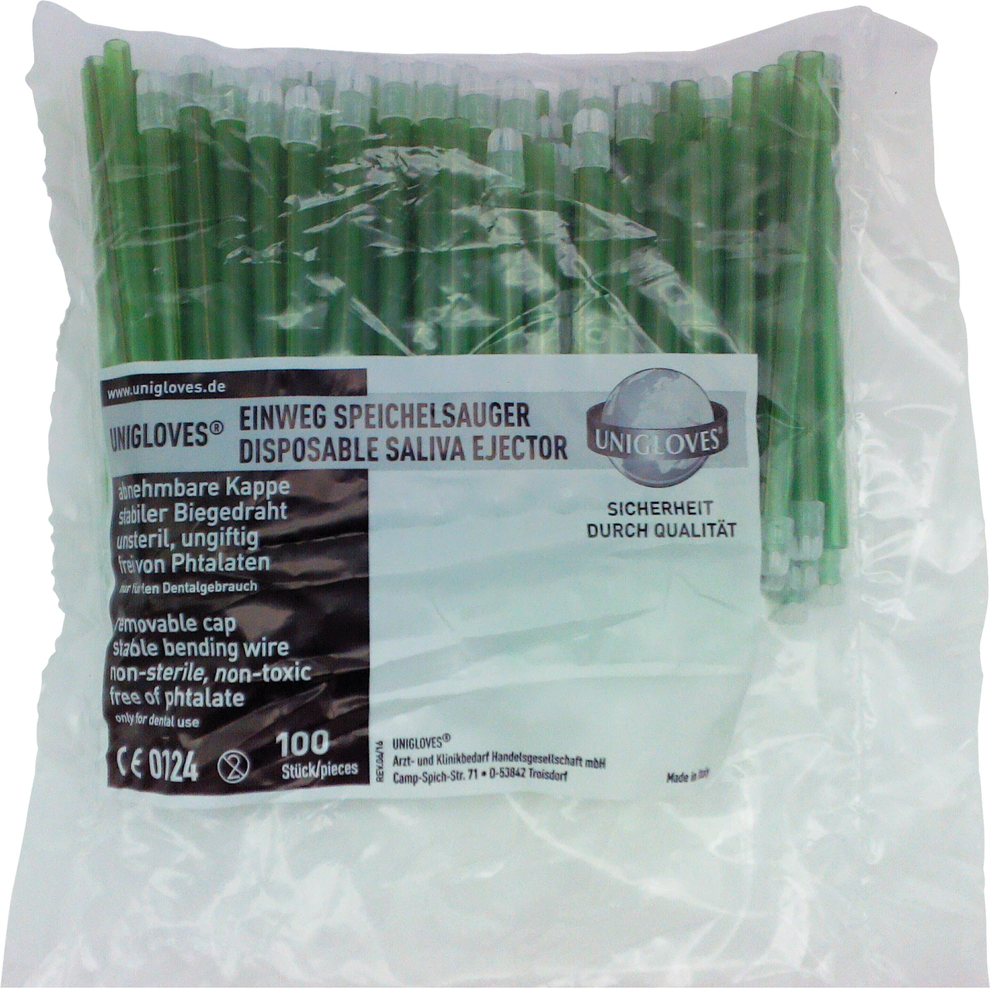 Speichelsauger Packung 100 Stück grün