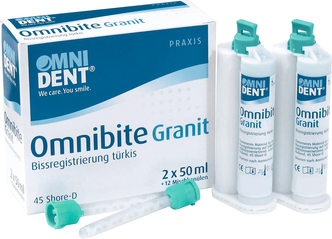 Omnibite Granit Packung 2 x 50 ml Doppelkartusche, 12 Mischkanülen