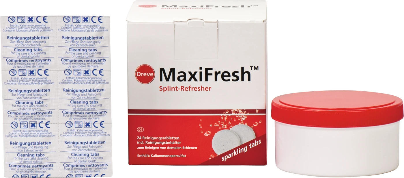 MaxiFresh™ Packung 24 Tabletten, 1 Reinigungsbehälter