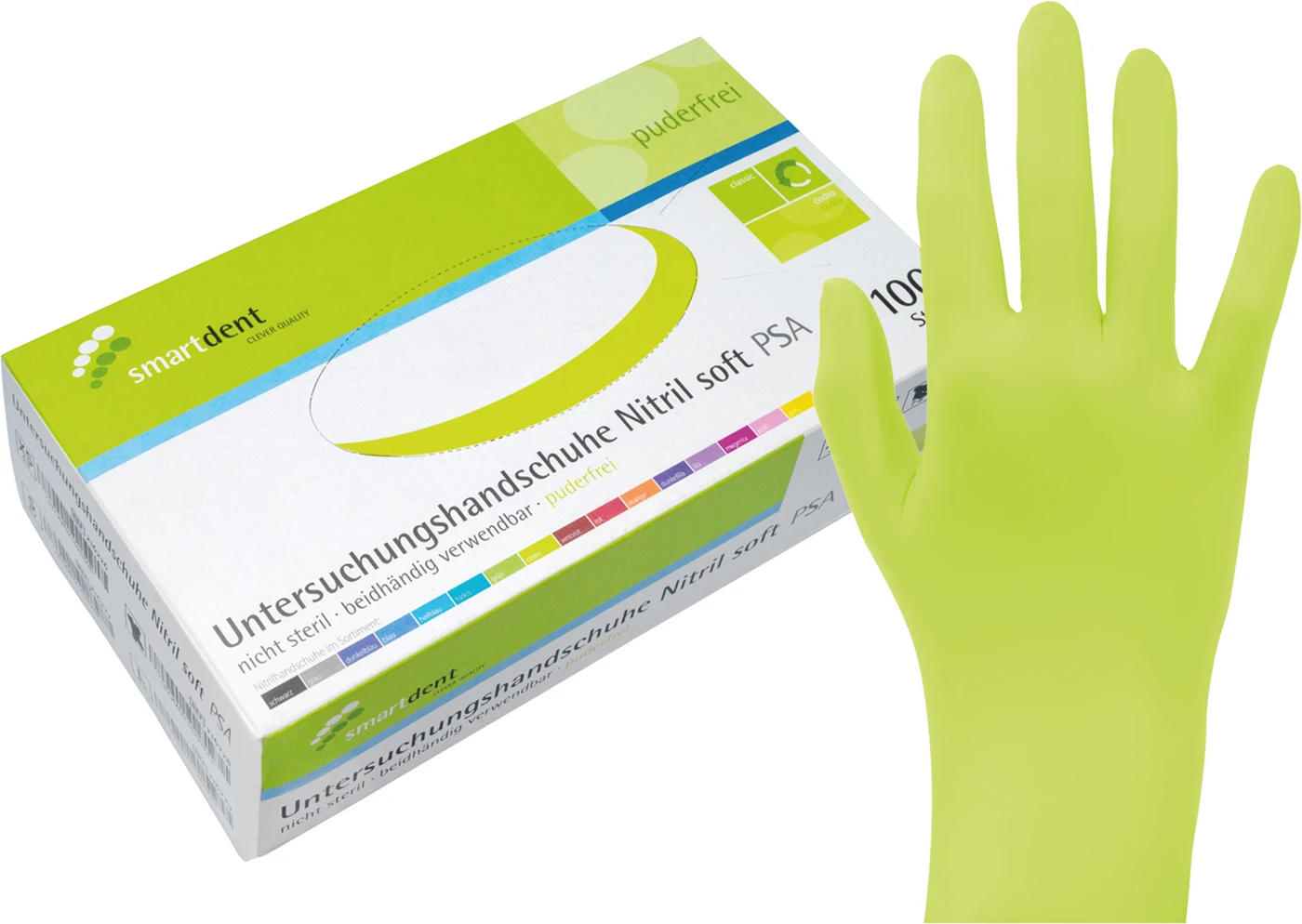 smart Nitrilhandschuhe Soft PF Packung 100 Stück puderfrei, cedro, S