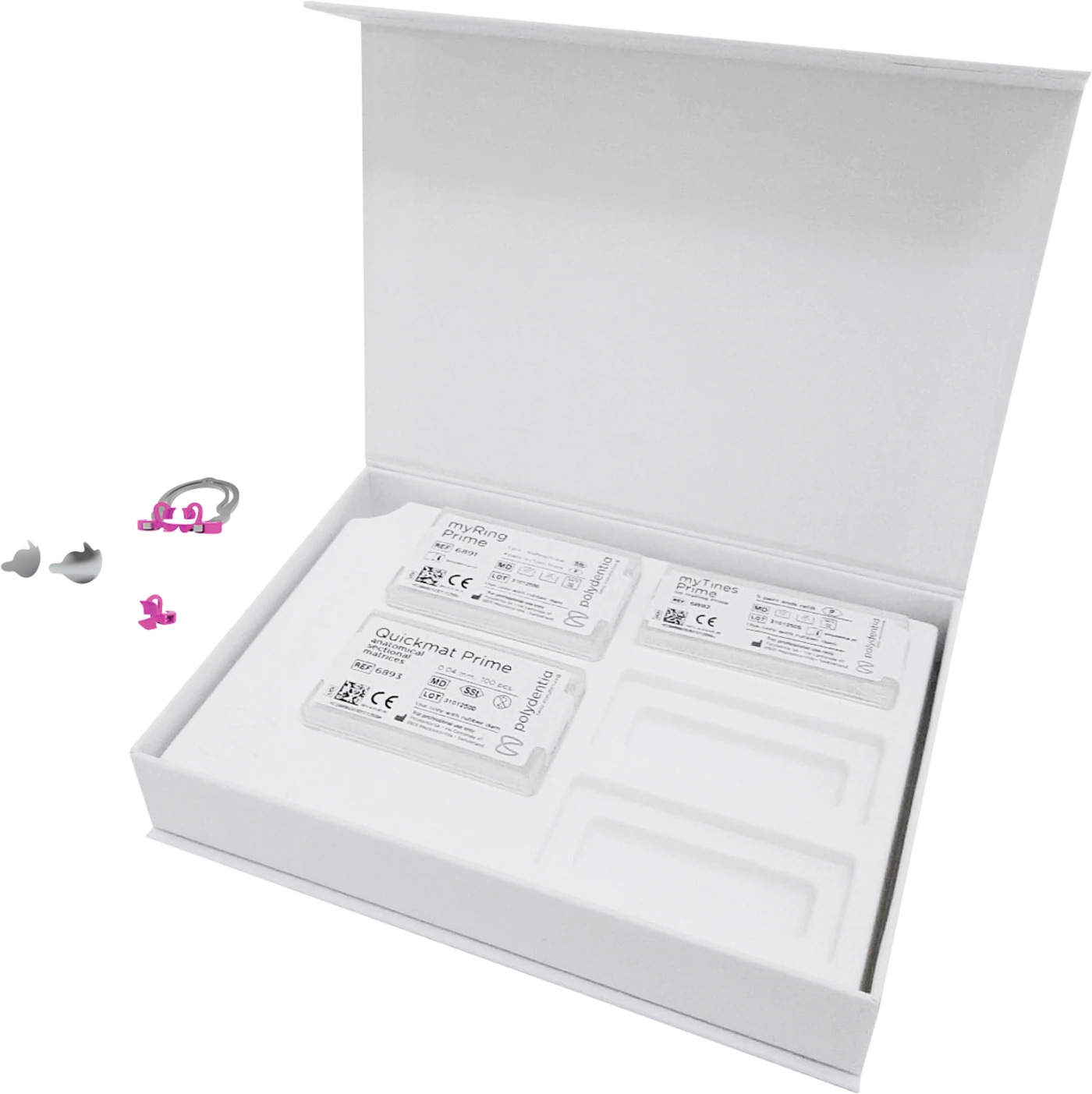 myQuickmat Prime Kit 2 myRing Prime, 10 Paar myTines Prime, 100 Quickmat Prime a. Teilmatrizen myQuickmat Prime Kit 2 myRing Prime, 10 Paar myTines Prime, 100 Quickmat Prime a. Teilmatrizen