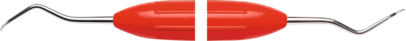 LM Universalkürette Columbia Stück Kürette Figur 4L/4R, für Front-/Eckzähne/Prämolaren, rot, LM-ErgoMax™ Griff