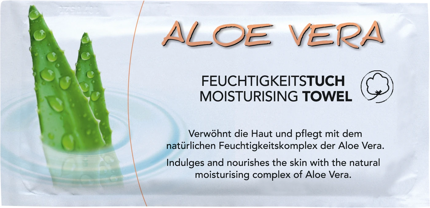 Erfrischungstücher Karton 50 Stück Aloe Vera