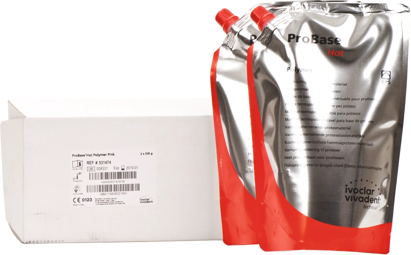 ProBase® Hot Packung 2 x 500 g Beutel Pulver pink