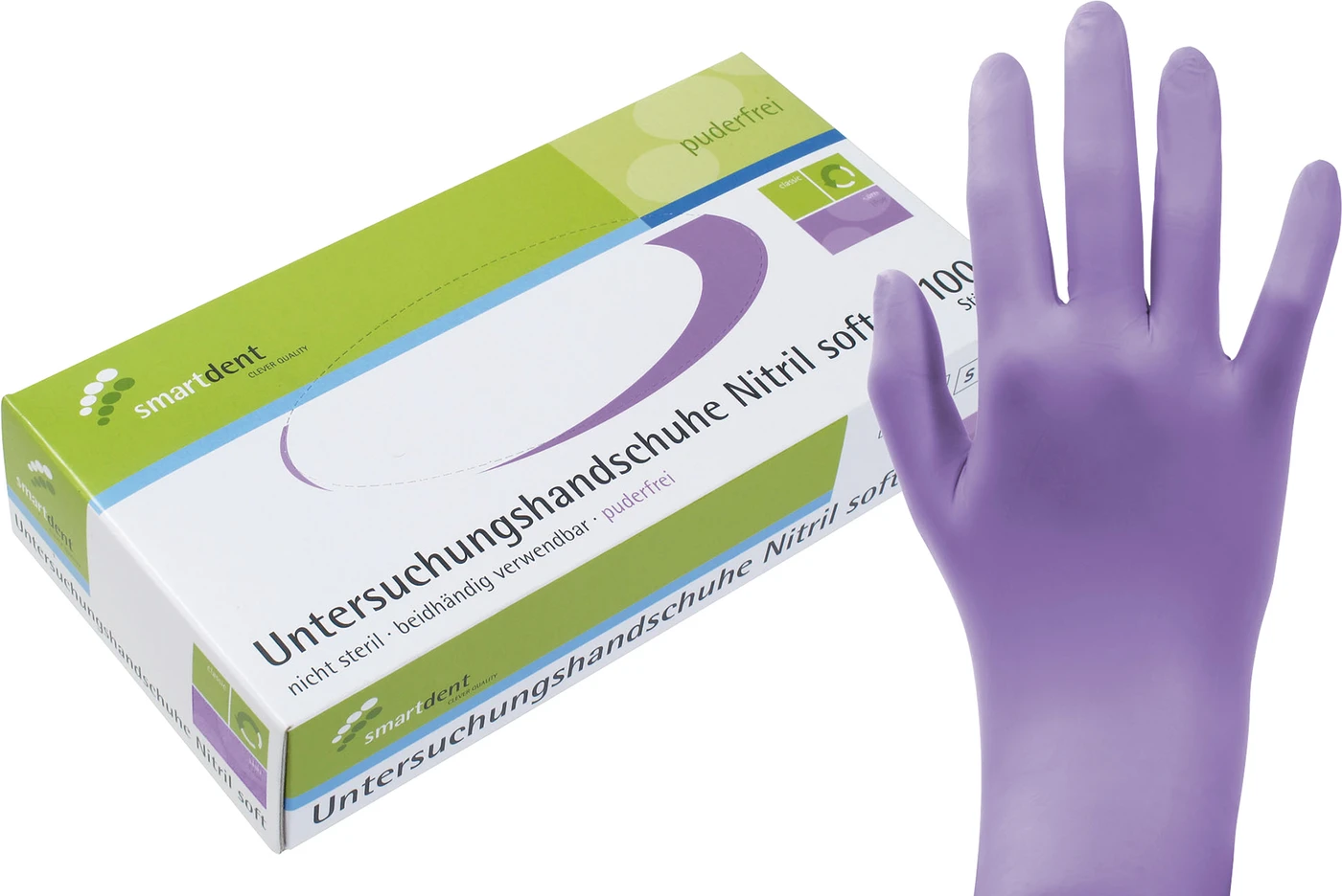 smart Nitrilhandschuhe Soft PF Packung 100 Stück puderfrei, lila, XS smart Nitrilhandschuhe Soft PF Packung 100 Stück puderfrei, lila, XS