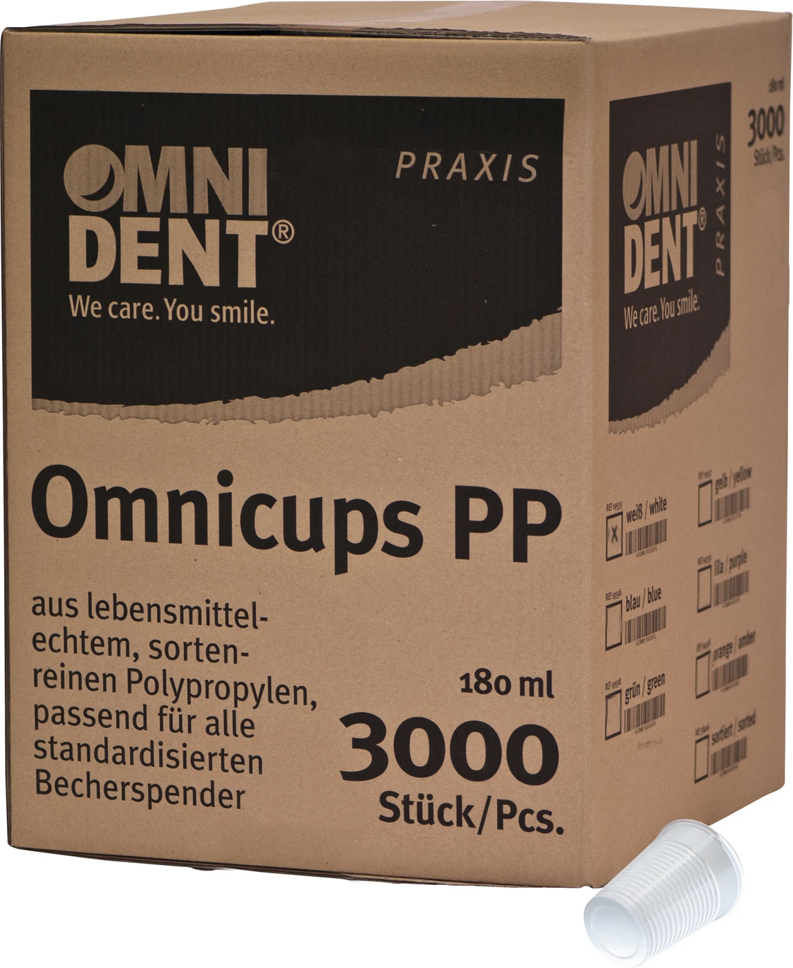Omnicups PP Karton 3.000 Stück weiß