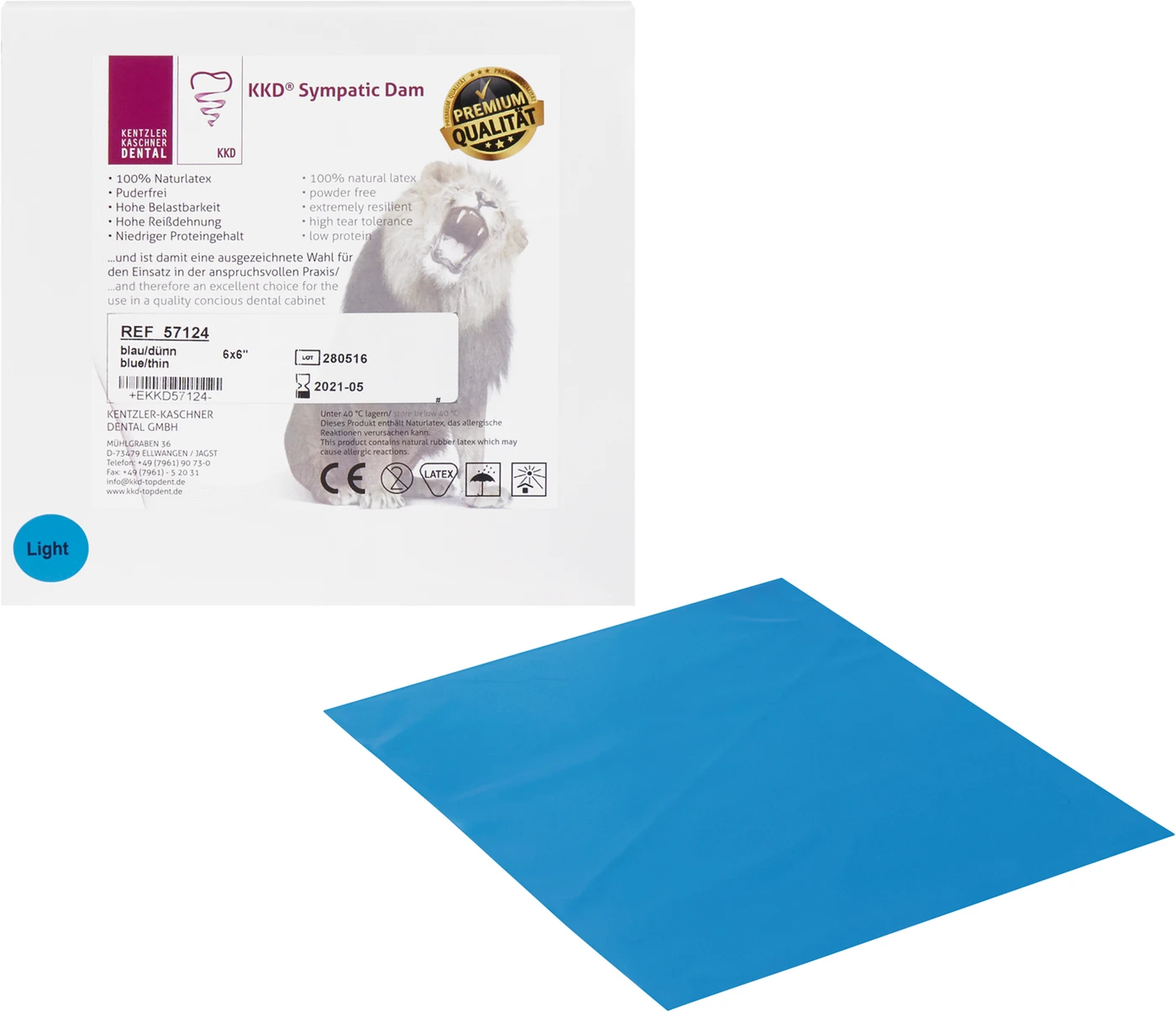 KKD® SympaticDam Premium Packung 36 Stück blau, 15 x 15 cm, dünn