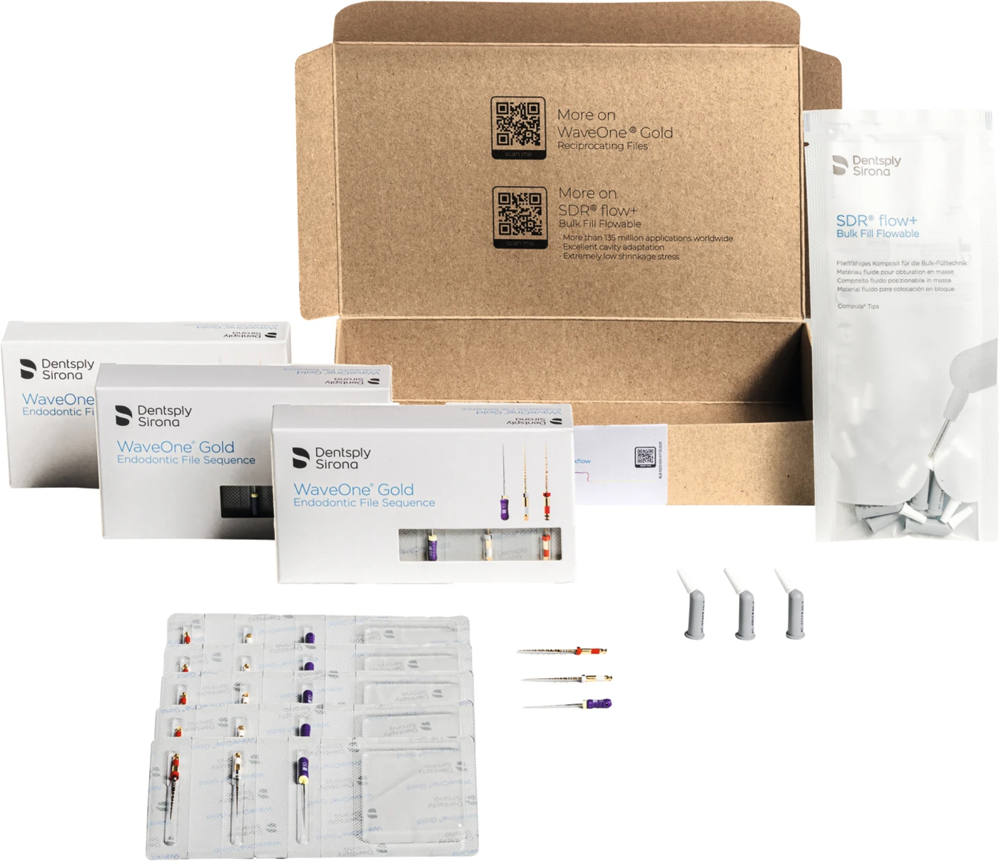 WaveOne® Gold und SDR® flow+ Kit Kit 15 WaveOne Gold Sequenz Blister, 15 x 0,25 g SDR flow+ Compule universal 