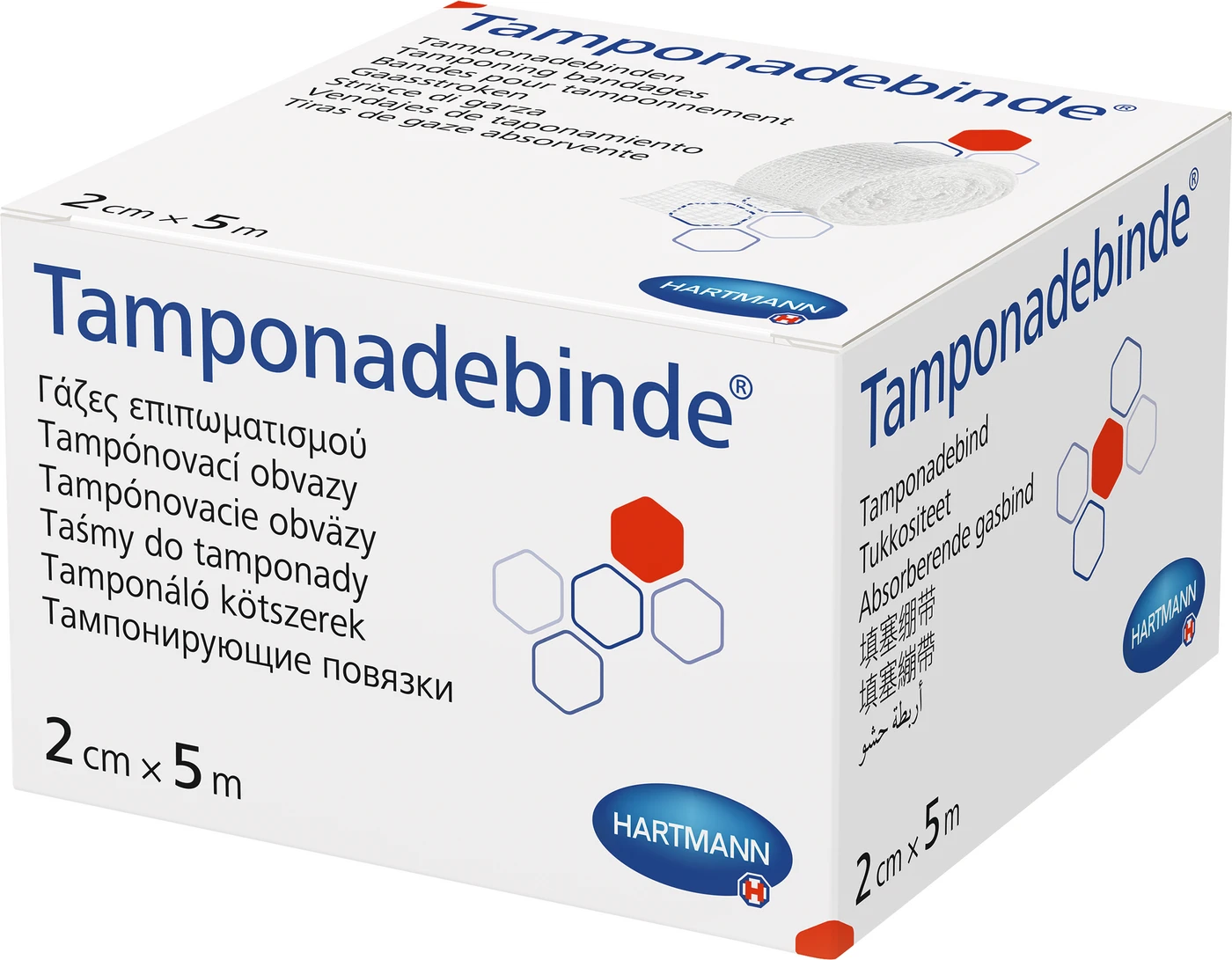 Tamponadebinde Packung 5 m lang, 2 cm breit