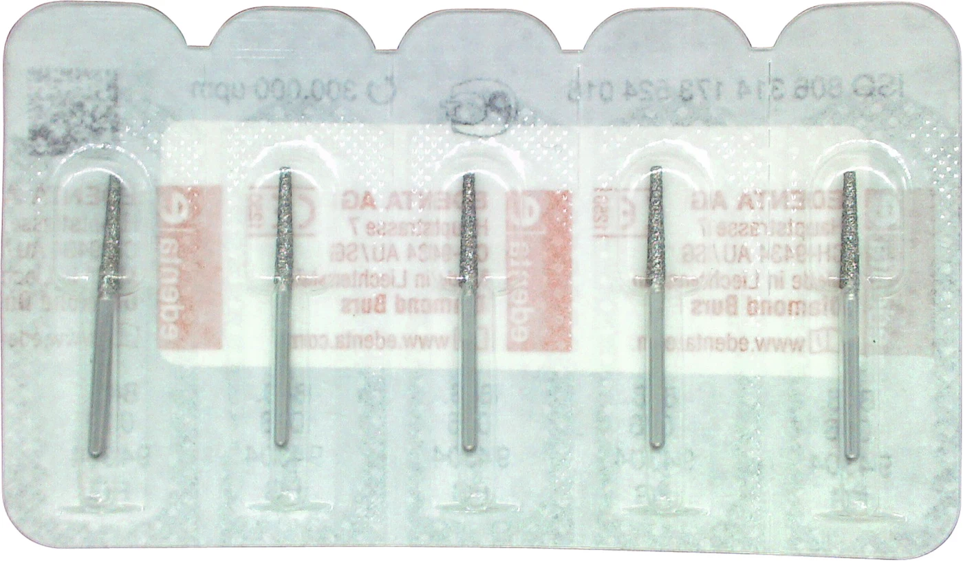 Omni Diamanten 848 Packung 5 Stück Standard, FG, Figur 173 Konus flach, 10 mm, ISO 016