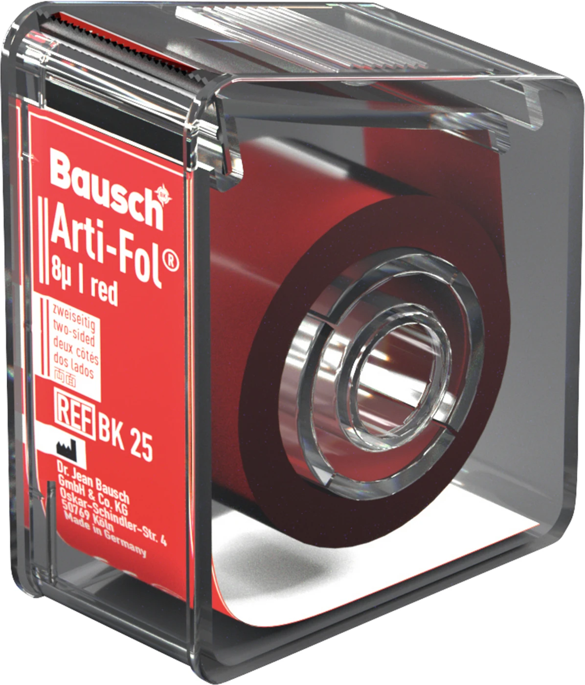 Arti-Fol® 8 µ Spender 20 m zweiseitig, 22 mm breit, rot