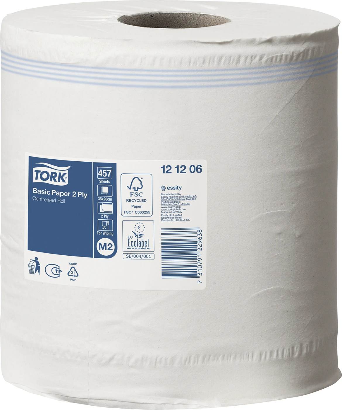 TORK® Standard Papierwischtücher M2 System Packung 6 Rollen 2-lagig, weiß